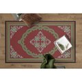 Deerlux Transitional Living Room Area Rug with Nonslip Backing, Red Medallion Pattern, 3 x 5 ft QI003643.XS